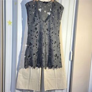 Atmosphere Green Lace Cutout Sleeveless Top- SZ M